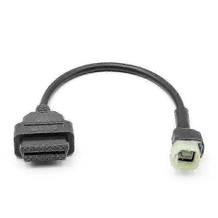 Cablu adaptor OBD2 la 4 pini pentru motociclete, cablu diagnostic compatibil K-Line (nu CAN), din plastic ABS flexibil, negru, 1 buc.