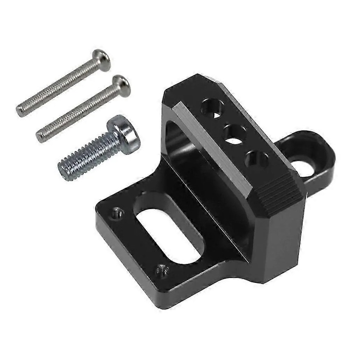 Solenoid rögzítő konzol, szelep rögzítő konzol, AEM Boost Controller 3-port, univerzális, CNC megmunkált alumínium, lépcsőzetes furatok csavarokhoz, fekete, 1 db