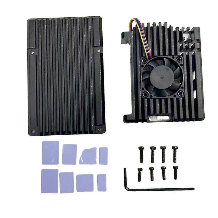 Fémház PWM hűtőventilátorral, fekete, 1x1x1cm