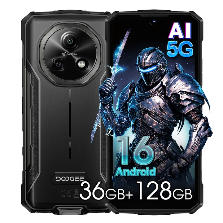 Smartphone Doogee Fire 7, octacore, 6GB RAM, 128GB, gri, 6.6 inch, 13000 mAh