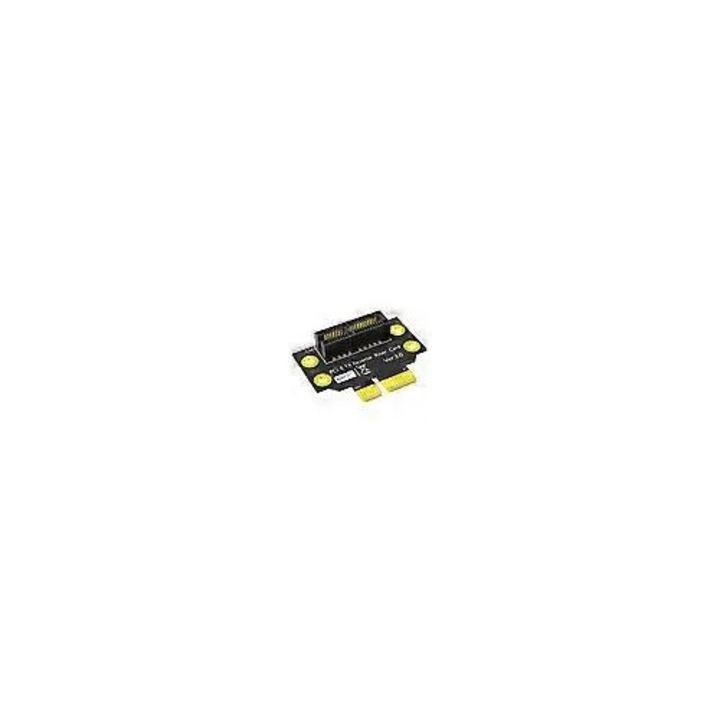 Адаптер райзер PCIe 1x, конвертор PCIe 1x към 1x, с обратна ориентация 90°, мъжки/женски конектор, черен, 1 бр.