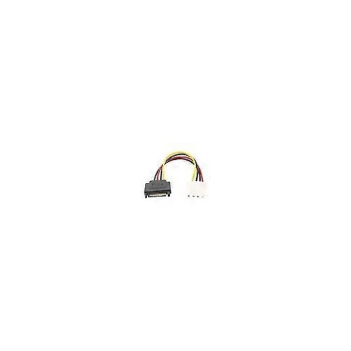 Cablu adaptor / cablu alimentare SATA la Molex 4 pini, din PVC, lungime 15 cm, flexibil si rezistent, pentru ventilator PC, Multicolor, 1 buc