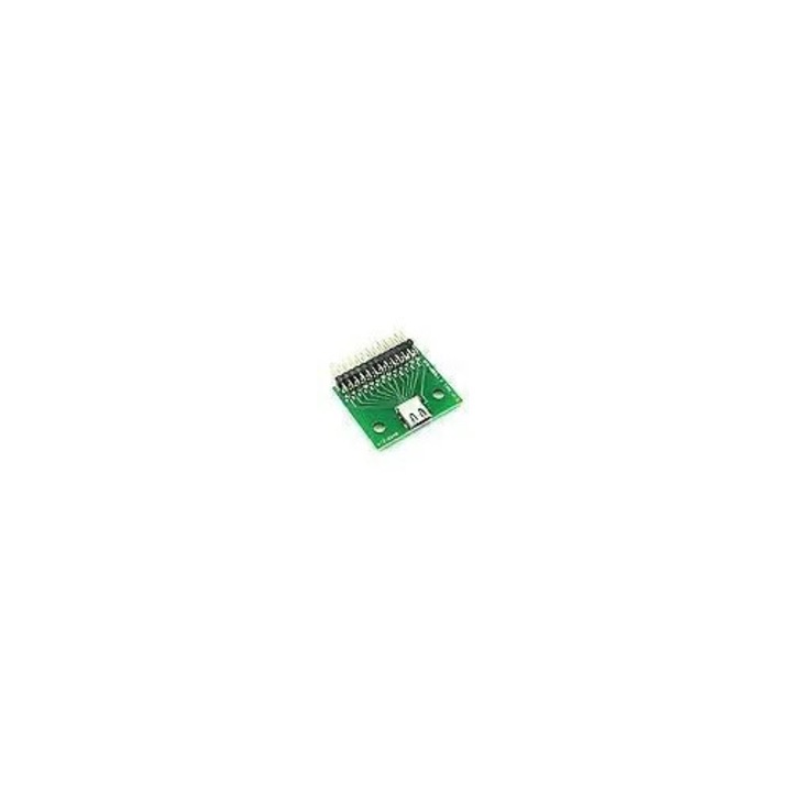 Placa de test USB Type-C USB3.1 pentru conector femela 24P, cu rand de pini, pentru testare si depanare, Verde, 1 buc, 3.6x3.1 cm