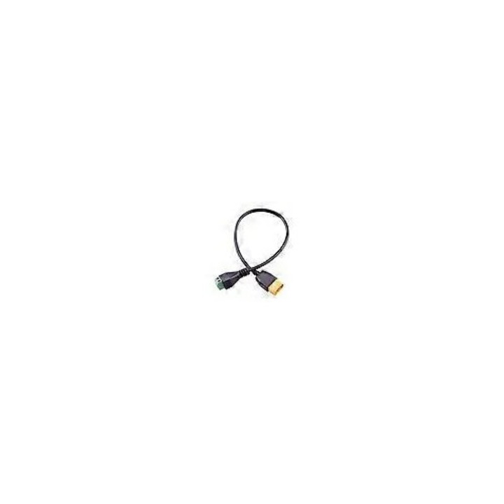 Cablu adaptor XT60 la 2 pini fara lipire, cu terminale cu surub, izolatie PVC si conductori cupru, 5A, 30 cm, multicolor, 1 buc