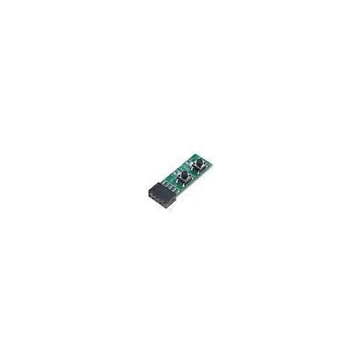 Placa adaptor Reset/Power PCB 40x13 mm, 2x5 pini (se poate elimina 1 pin), pentru testare ON/OFF placi de baza, Verde, 1 buc