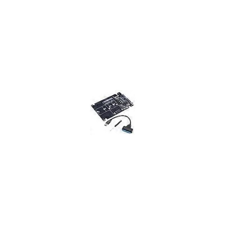 M.2 NGFF és mSATA adapter Sata III-ra, 9.8x6.8cm, 24cm kábel