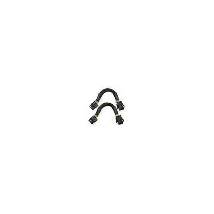Cablu adaptor alimentare 6 pin la 8 pin CPU, PVC, 15cm, set 2 buc