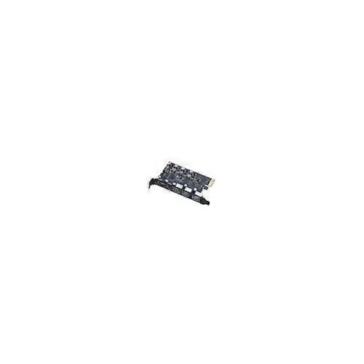 Placa de extensie / adaptor PCIe 4.0 x16 pentru NVMe, suport 4 x NVMe, hot-plug, Negru, 1 buc