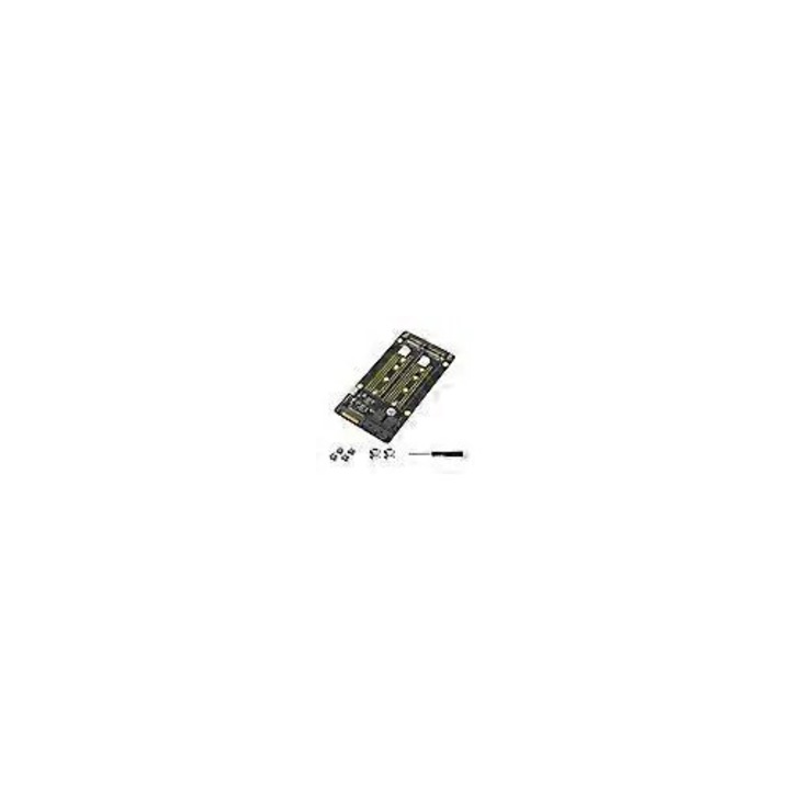 Adaptor/convertor dublu M.2 NVMe la SFF-8643, pentru 2 SSD M.2 (2230/2242/2260/2280), interfete SFF-8643 duale pentru transfer stabil, Negru, 1 buc