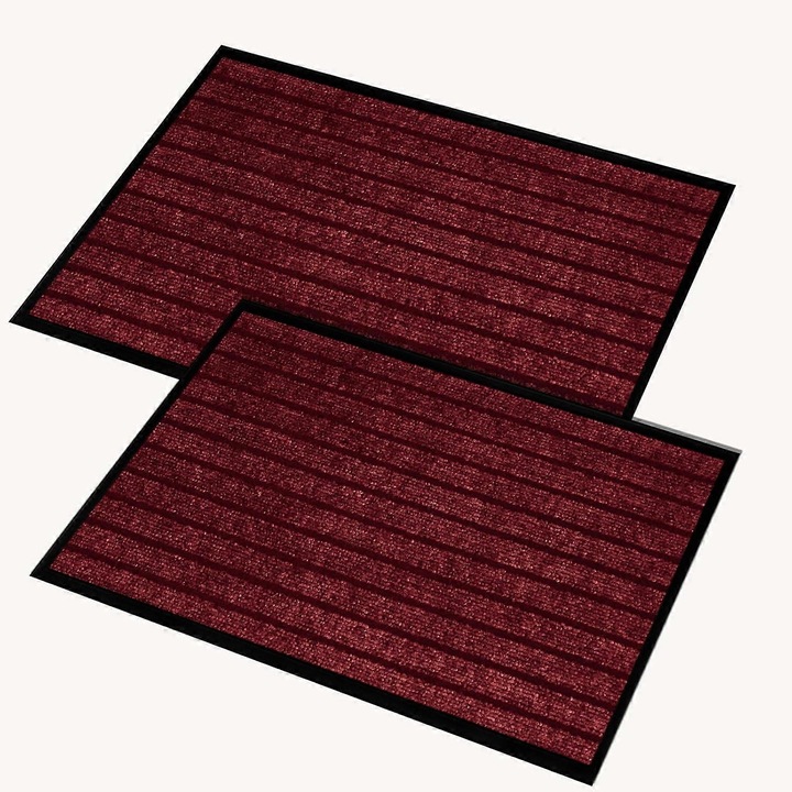 Bejárati szőnyeg 40x60cm piros csúszásgátló nedvszívó 2 db-os szett