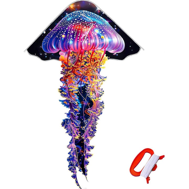 Meduza sárkány, 2.3x1.1m, ellenálló poliészter, kék