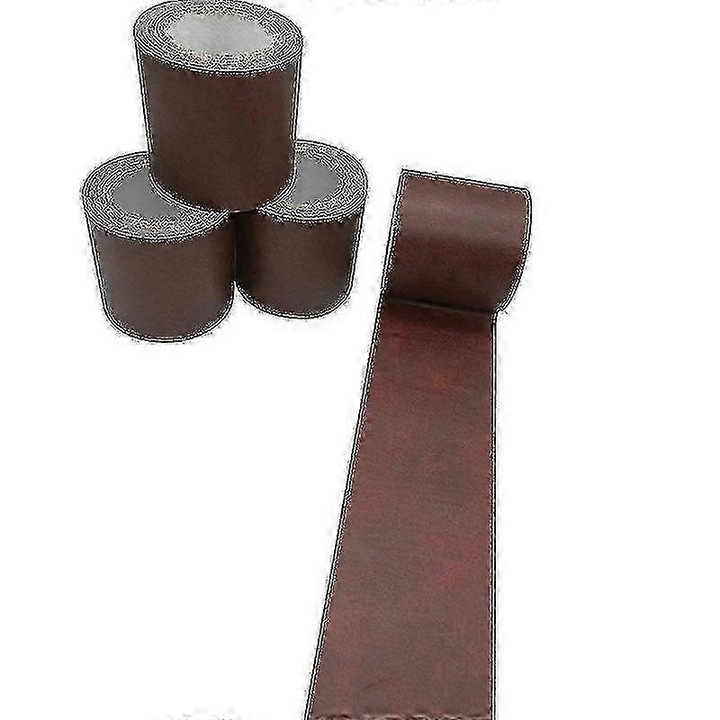 Banda adeziva pentru reparatii mobilier, banda decorativa cu aspect lemn realist, autoadeziva, rezistenta la apa, maro, 5.7 cm x 4.57 m