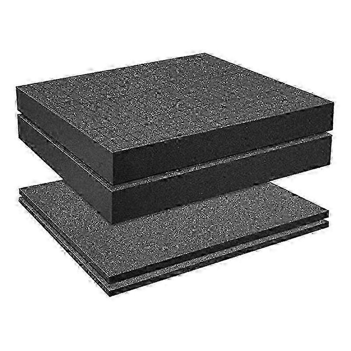 8 darabos készlet, előre kivágott pick-and-pluck típusú habbetét, 10x10 mm-es rács, 50 mm és 10 mm vastagságú, könnyen formázható és ütéselnyelő, Fekete, 2 x 400x300x50mm, 2 x 400x300x10mm, 2 x 300x300x50mm, 2 x 300x300x10mm