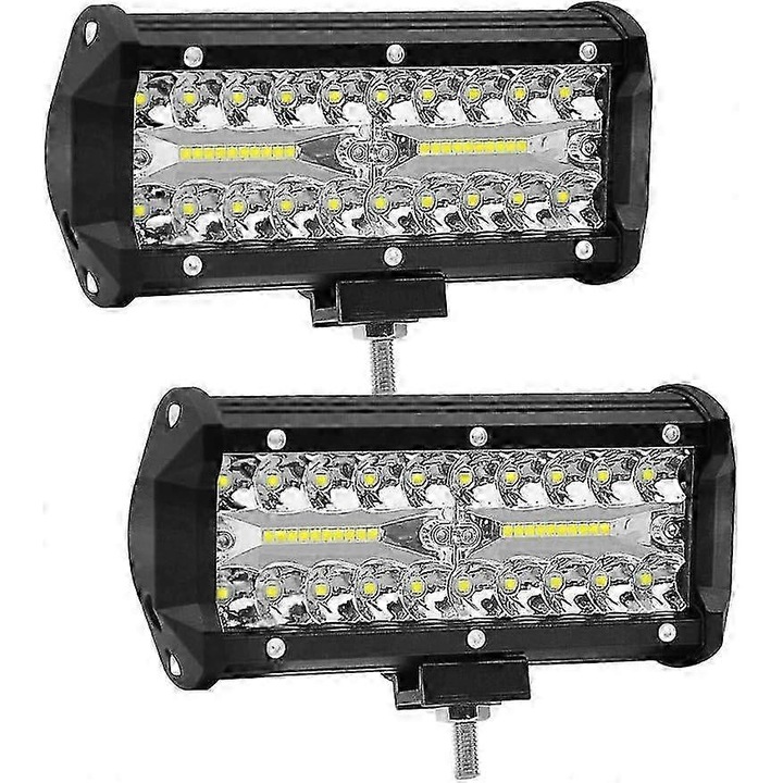 2 db LED Projektor Készlet 7 hüvelykes 120W 6000K Fehér 15x15cm