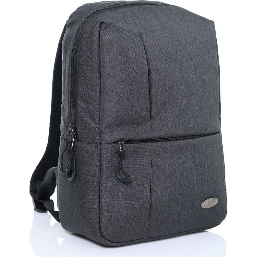 ART, Rucsac laptop unisex din poliester 300D, rezistent la apa, compartiment pentru laptop si spate intarit BP-8723, Gri, 14.1''