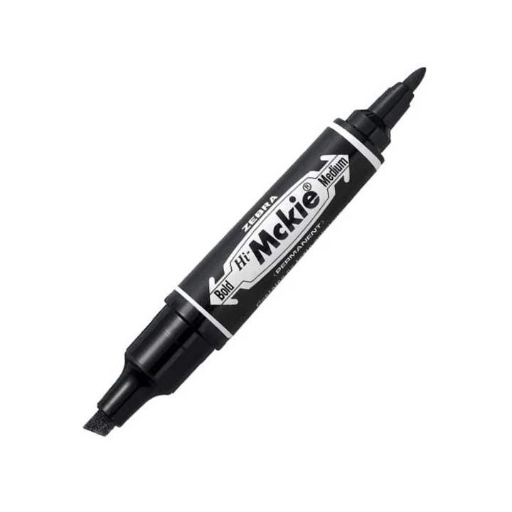 Zebra Hi-Mckie tartós marker, dupla, 2-4 mm, fekete