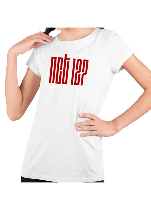 Gyerek Lány Póló NCT 127 Merch Kpop, Fehér