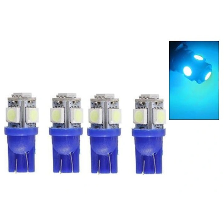 Bec auto HERUSI T10 W5W LED rosu 5 SMD 12V set 4 buc