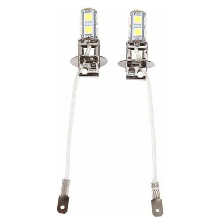 Автомобилни крушки HERUSI H3 LED 9SMD бели 6500K 12V комплект 2 бр.