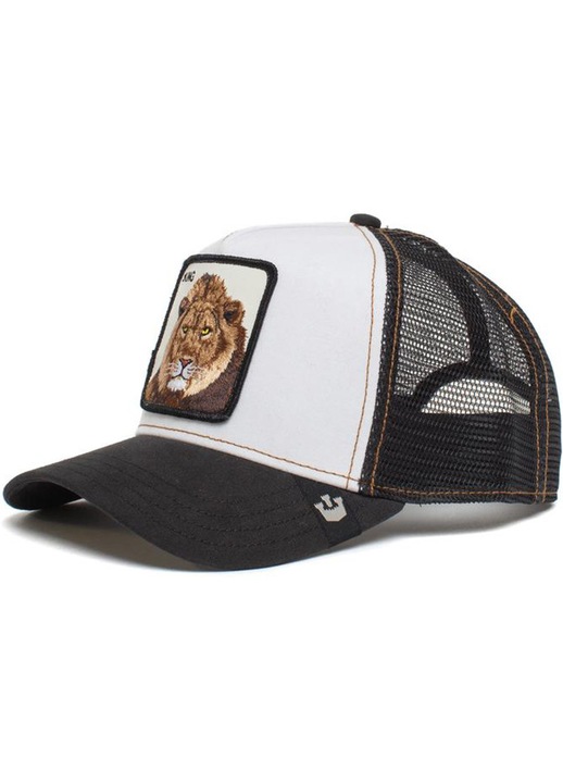 Sapca baseball HERUSI, broderie animal print, alb, reglabila