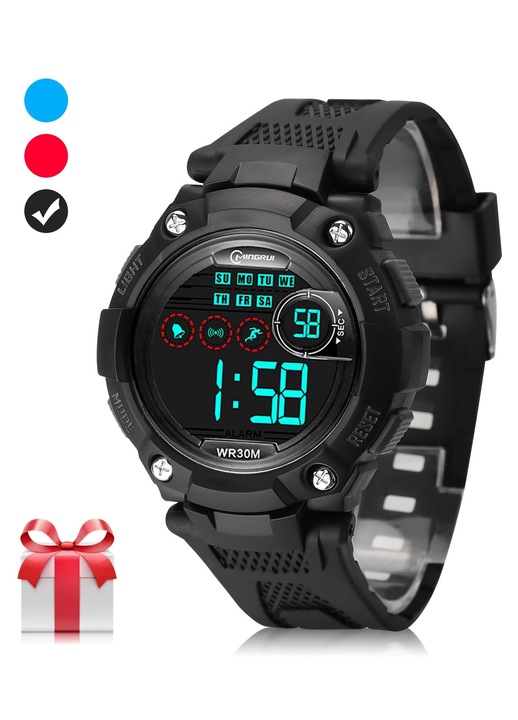 Ceas sport copii YANYXR multifunctional digital negru 30x40mm