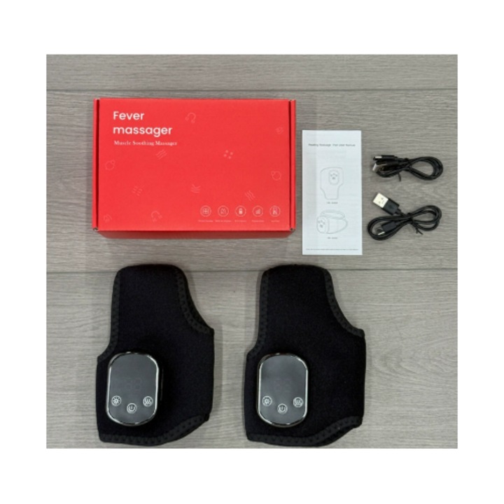 Aparat masaj picior Herusi, 5 trepte caldura, 3 vibratii, portabil, wireless