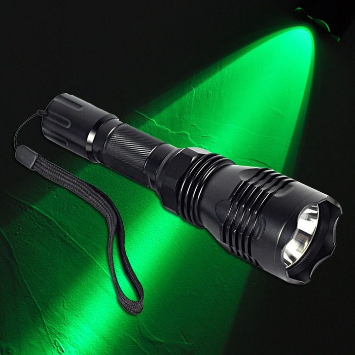 HERUSI taktikai zseblámpa 2000 lumen zöld ellenálló 7.09x1.85x1 cm