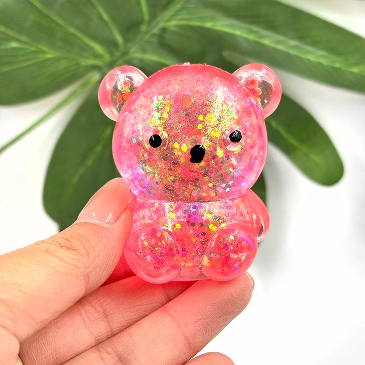 Jucarie interactiva HERUSI Little Bear roz 5.5x4x3cm