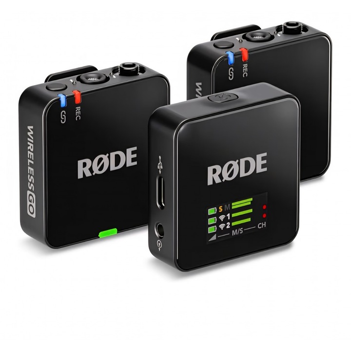 Безжичен микрофон RØDE Wireless GO Gen 3, 32-битов запис с плаваща запетая, професионален звук, за телефон, фотоапарат и компютър, черен, доставка 7-9 дни