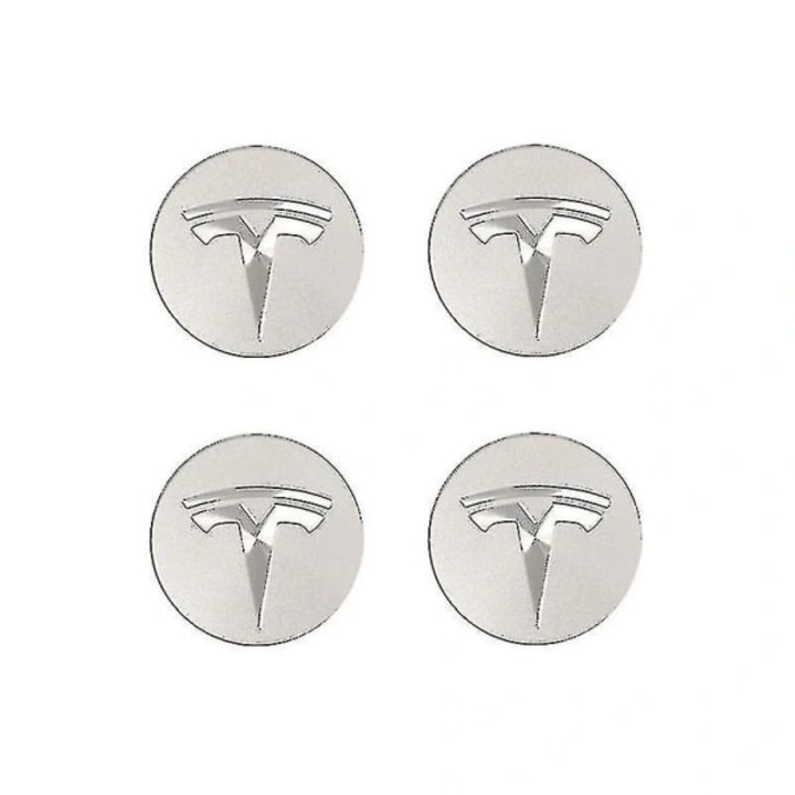 Keréktárcsa/felni dísztárcsa Tesla Model 3/Model X/Model S/Model Y modellekhez, alumíniumötvözet és ABS, rápattintható rögzítés, ezüst, 4 darabos szett