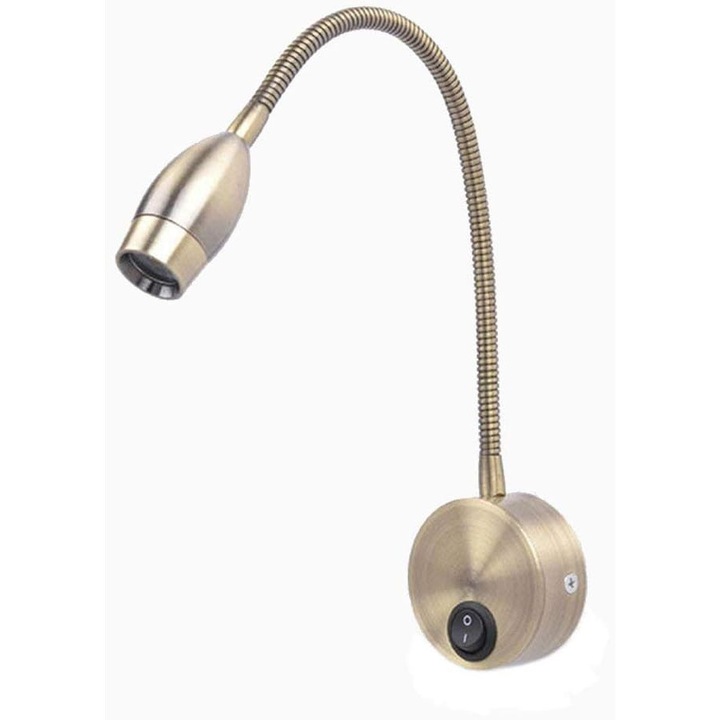 Veioza HERUSI MY-B032 flexibila, alb cald, bronz, 70x418mm