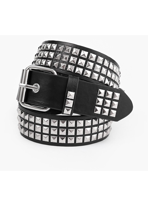 Punk Goth stílusú PU bőr öv férfiaknak és nőknek, Y2K stílusú, fűzőlyukas csatos öv hippi gördeszkásoknak