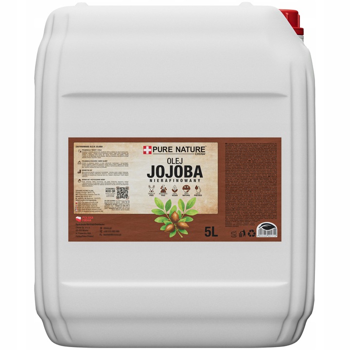 Jojobaolaj, Chosa, Pure Nature, 5 l, Természetes, Finomítatlan, Hidegen Sajtolt, Kozmetikai Használatra, Arc, Haj, Test Hidratálására