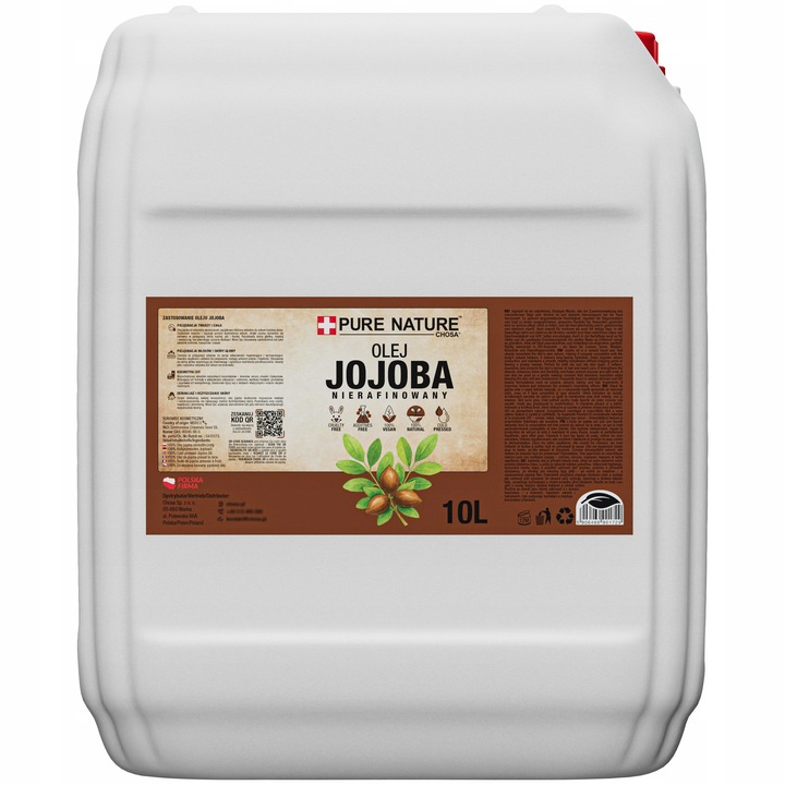 Jojoba olaj, Chosa, Pure Nature, 10 ml, Pipetta, Természetes, Finomítatlan, Hidegen sajtolt, Ajak hidratálás, Bőrápolás