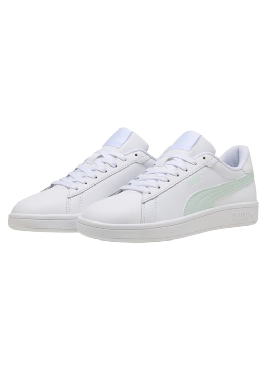 Pantofi Sport Dama Puma Smash 3.0 L, Piele Naturala, Alb/Verde, 37