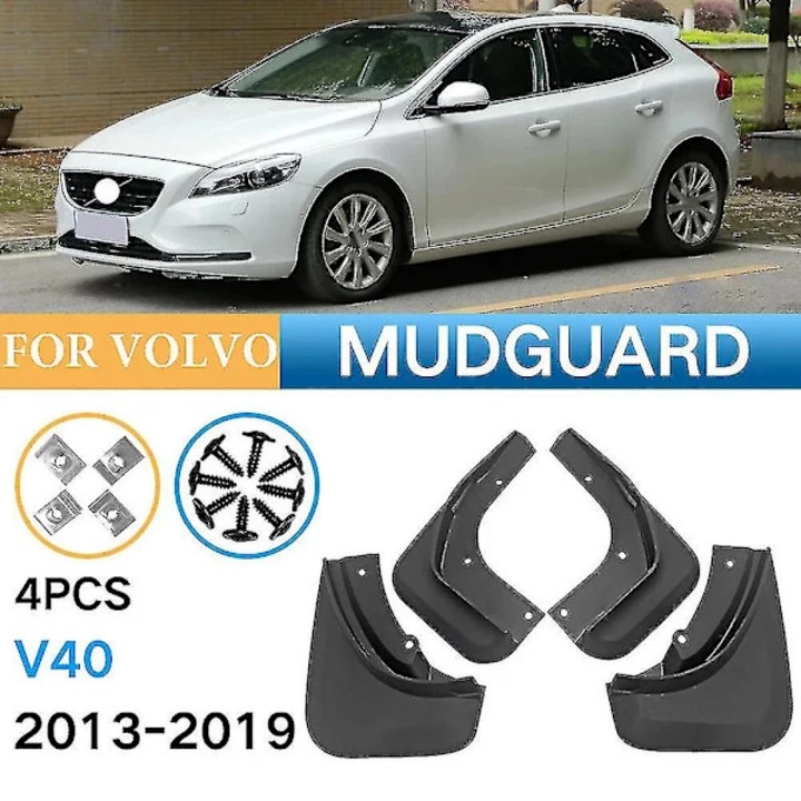 Калници (fenders) за Volvo V40 Hatchback 2013-2019, от полутвърд ABS, декоративна защита, предни и задни, Черен, Комплект 4 броя