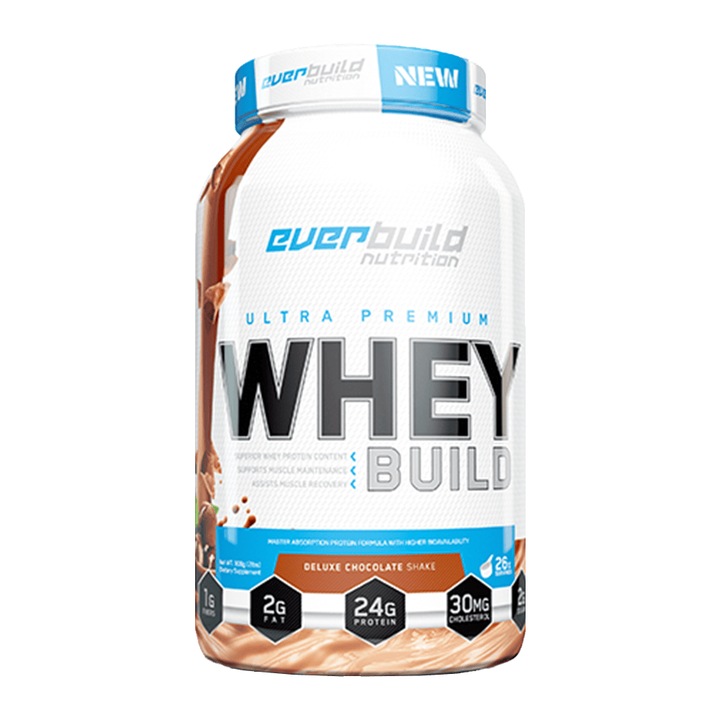 Proteina, Everbuild, Ultra Premium Whey Build, Peach and Mango Shake, 908gr