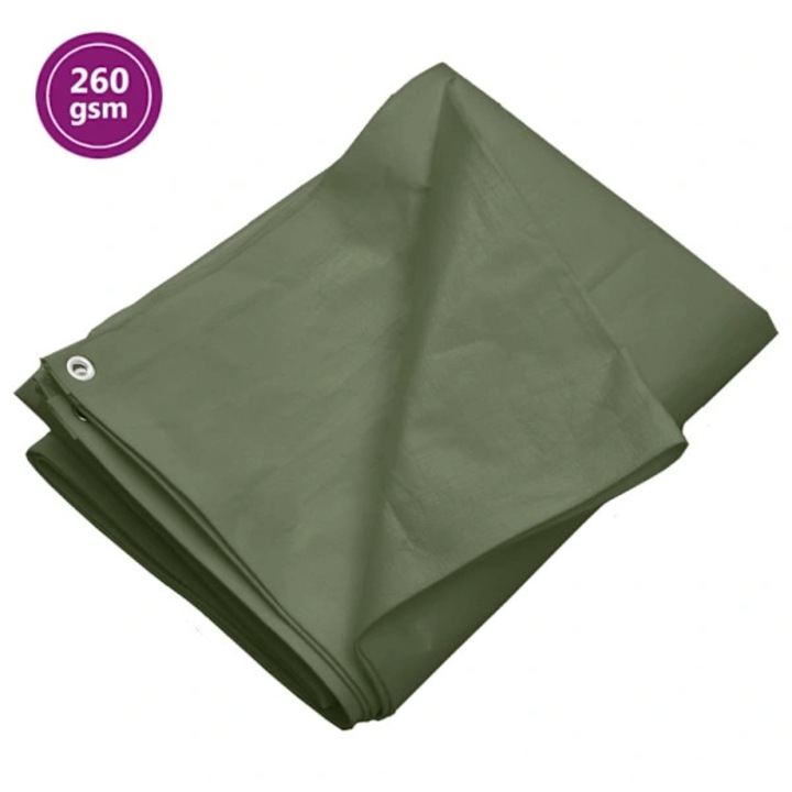 Zöld HDPE ponyva 4x5m ellenálló alumínium fűzőlyukakkal