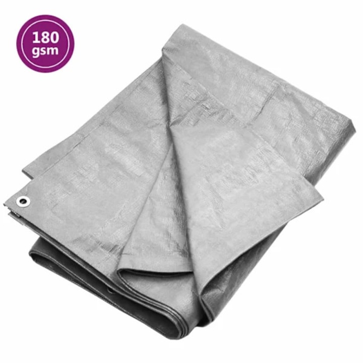 HDPE ponyva 3x4m szürke, ellenálló alumínium fűzőlyukakkal