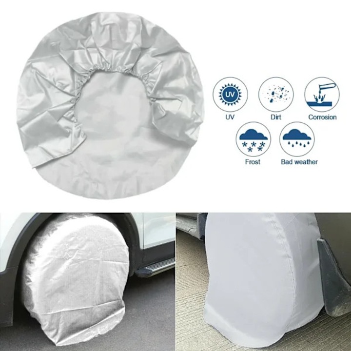Gumiabroncs takaróhuzat 32" Oxford 210D anyagból, vízálló, UV- és porvédelemmel, ezüst, 80x30 cm, 1 db.