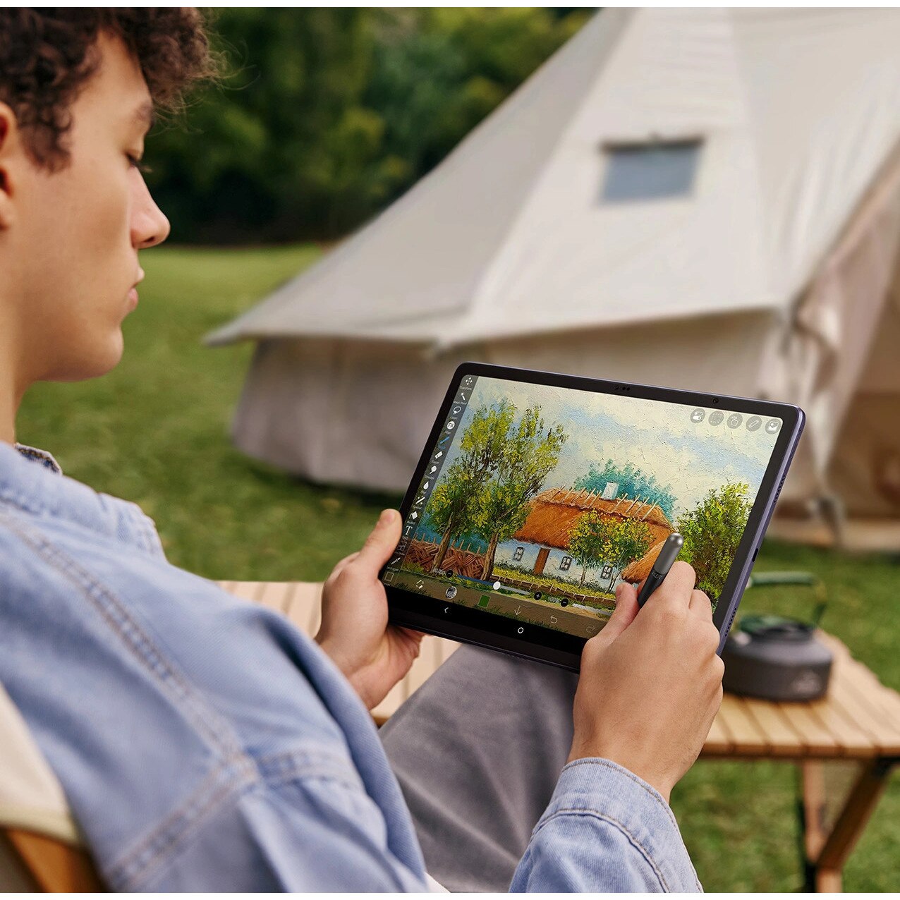 Tableta XP-Pen Magic Drawing Pad 12.2" (GEN2) Display 2K FHD, Stylus X3 Pro, 16K Nivele Presiune, X-Paper Display, Android 14, 256GB ROM, Wi-Fi, Include husa silicon