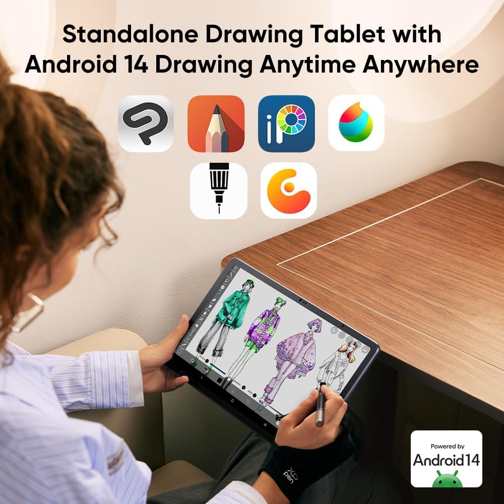 Tableta XP-Pen Magic Drawing Pad 12.2" (GEN2) Display 2K FHD, Stylus X3 Pro, 16K Nivele Presiune, X-Paper Display, Android 14, 256GB ROM, Wi-Fi, Include husa silicon
