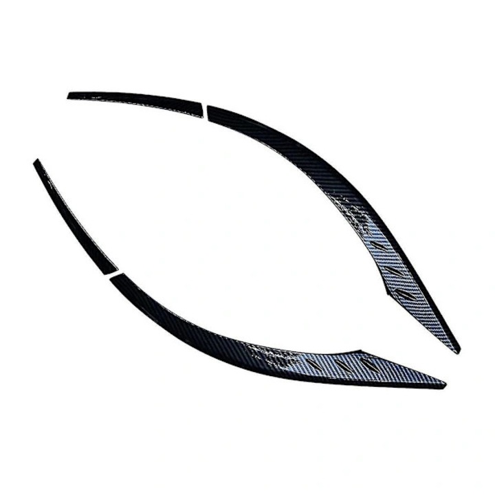 Banda ornament far / garnitura far Corolla Cross 2020-2022, din plastic, autoadeziv, negru carbon, 2 bucati