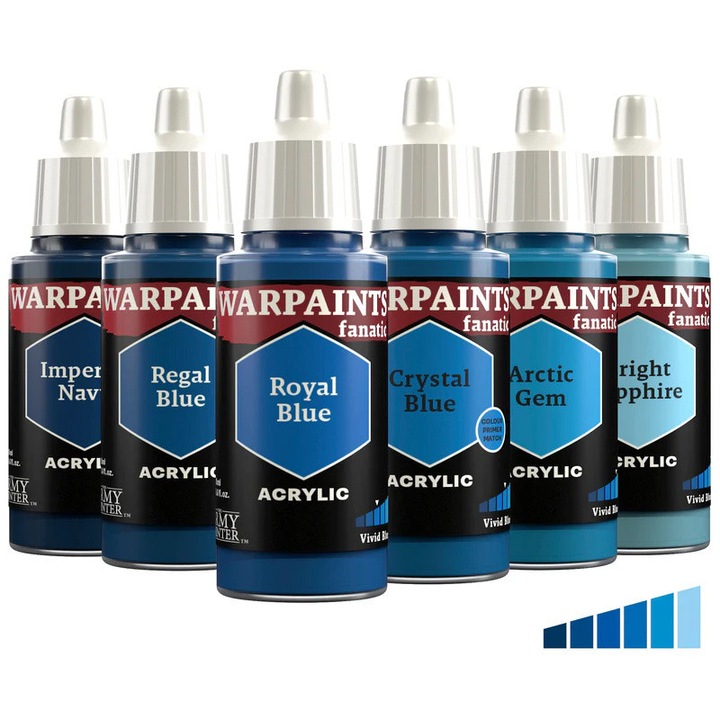 Комплект бои Flexible Triad: Vivid Blues, Warpaints Fanatic, The Army Painter, 6 x 18ml