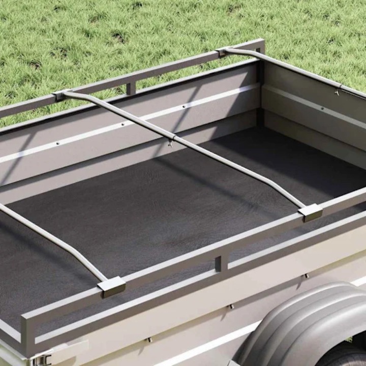 Set 3 bucati, Suport prelata pentru remorca din aluminiu, reglabil 130-210 cm, rezistent la coroziune si la intemperii, argintiu