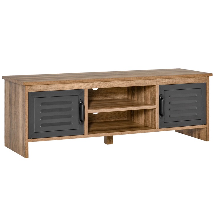 Comoda TV, pentru televizoare pana la 107 cm, 2 usi, 2 rafturi, stil modern, 109 x 35 x 38 cm