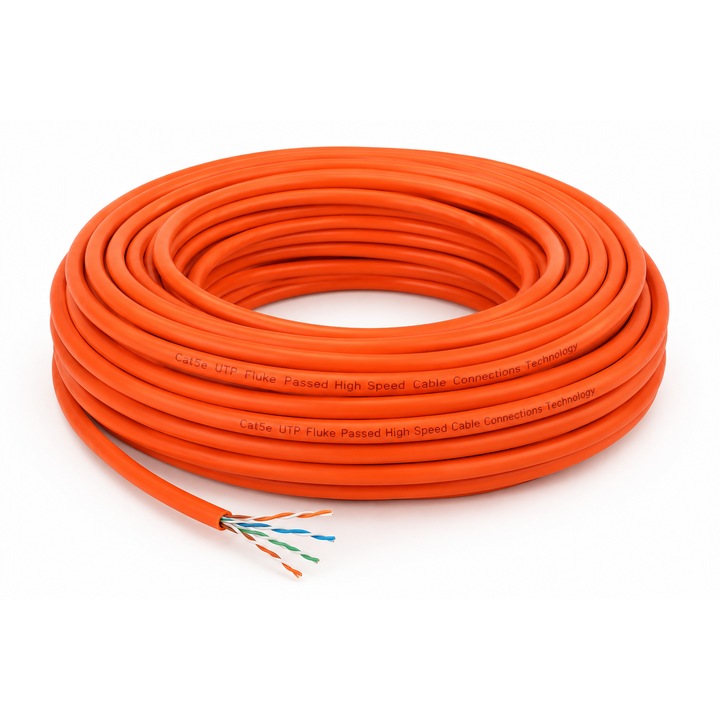 Cablu UTP CAT5e, Braun Group, Rola 150 m, Fluke Passed, portocaliu