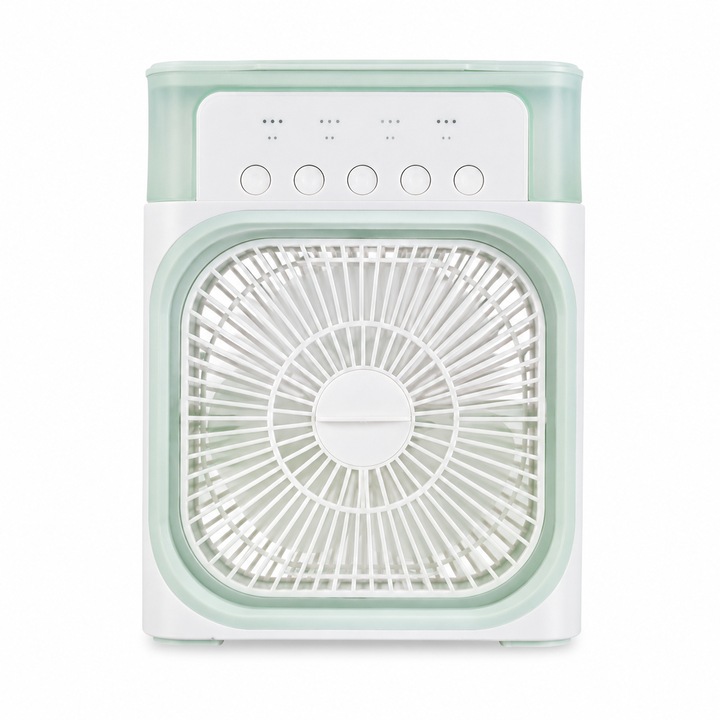 Asztali hűtőventilátor, Digital One, SP01160, Air Cooler Fan, Hűtés, Párásítás, Illatosító, 3 sebesség, Újratölthető akkumulátor, USB töltés