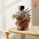 Бутилка/Карафа за уиски, Dragon, кристален вид, декоративна, с херметична тапа и широко гърло, прозрачна, 1 бр., 16 см