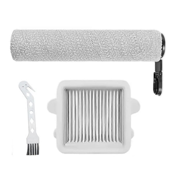 Set accesorii inlocuire compatibil cu Roborock F25/F25 ACE, perie roller durabila, filtru HEPA eficient, perie curatare, Alb, 1 set
